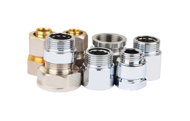 Set of plumbing fitting, isolated on white background