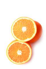 sliced orange isolated on white background