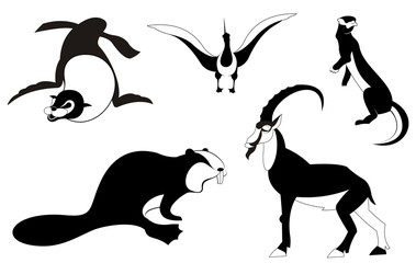 Vector original art animal silhouettes collection for design 