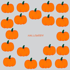 Pumpkins and text on grey