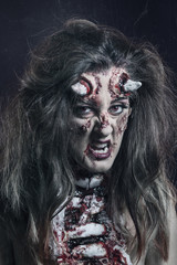 Portrait of a devil with horns