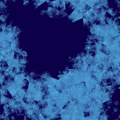 Iceflowers or window frost on the dark blue background for Christmas or winter decor. Full HD video also available.