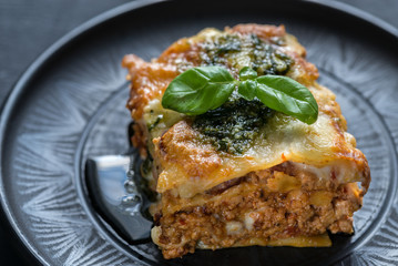 Lasagna with pesto