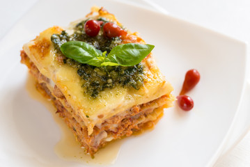 Lasagna with pesto