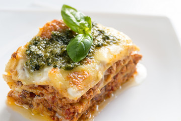 Lasagna with pesto