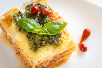 Lasagna with pesto
