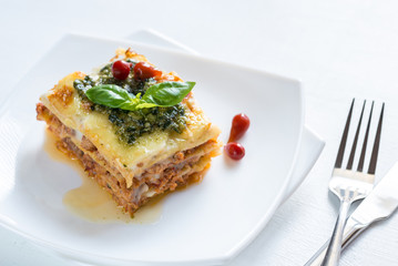 Lasagna with pesto