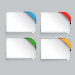 Speech bubble with corner ribbon vector