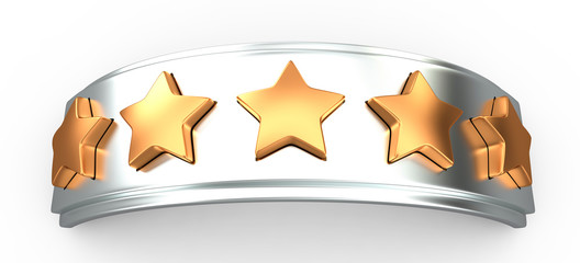 Crown with gold stars for ranking, 3D