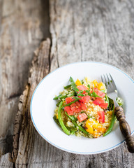 Vegan bulgur salad with vegetables