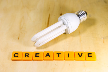 Light bulb with creative idea concept