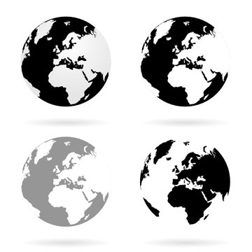 planet earth atlas set vector