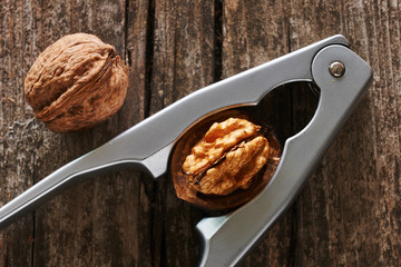 Walnuts and nutcracker