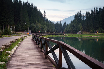 bridge over lake at Demanovska Valley   © dk_photo