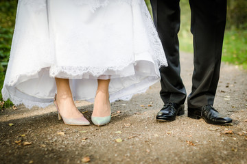 feet of bride and groom 