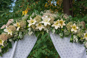 part of the arch for the wedding ceremony