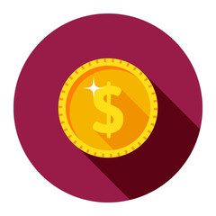 Vector gold coin. dollar