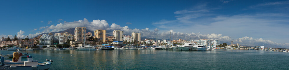 Fototapeta na wymiar Panorama of the Port at Estepona, Costa del Sol, Spain
