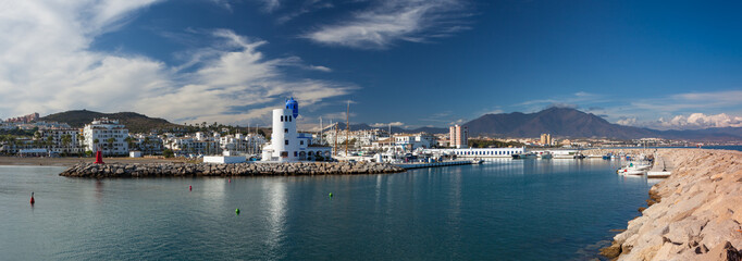 Panorama of Duquesa Harbour, Costa del Sol, Spain