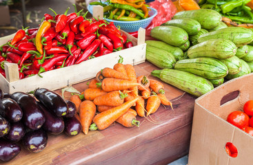 Fresh vegetables ready to sale at the farmers market