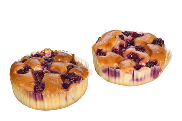Small cake with cherries