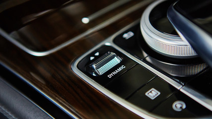 Luxury car interior details.