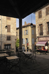 Fototapeta na wymiar square of Cordes Sur Ciel,(olt Town) ,Tarm, Midi Pirinees, France,