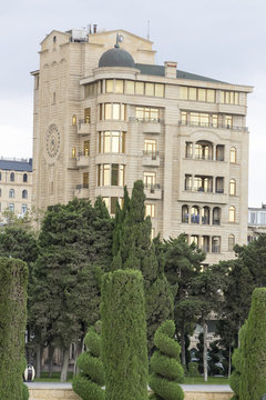 View of the architecture and buildings in Baku, in Azerbaijan.