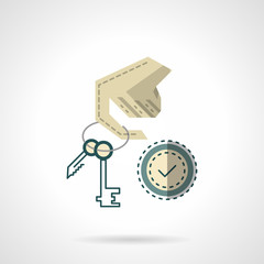 Duplication of keys flat color vector icon