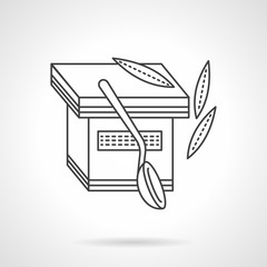 Obraz premium Thin line yogurt cup vector icon