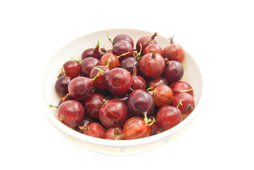 tasty gooseberries on a glass dish