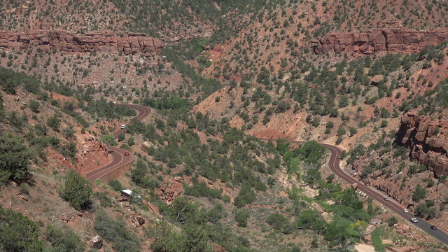 Mountain road Zion National Park Utah 4K 154