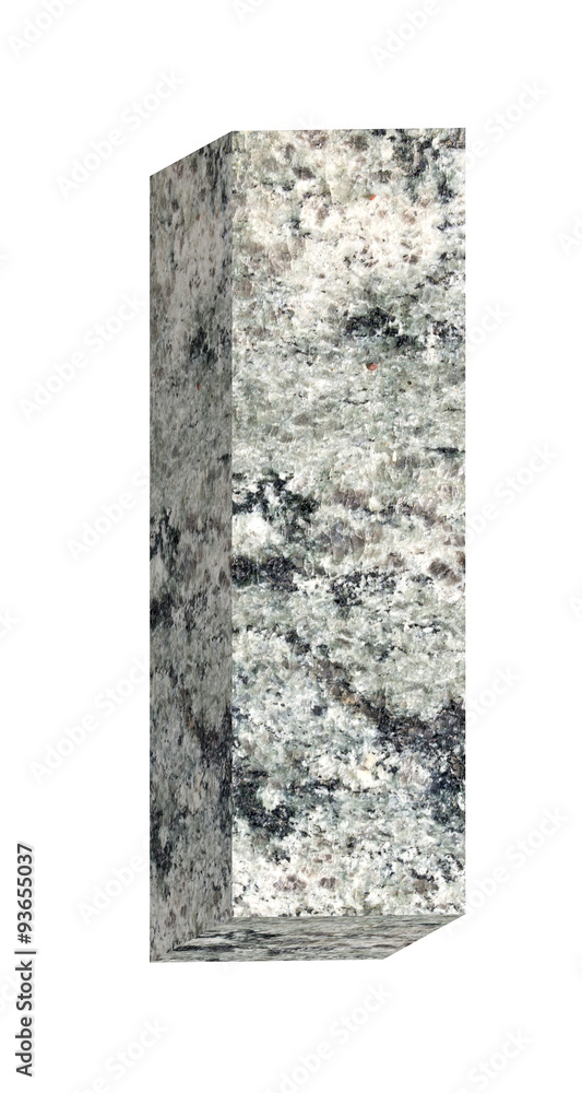 Fototapete one letter from granite alphabet set isolated over white. computer generated 3d photo rendering.
