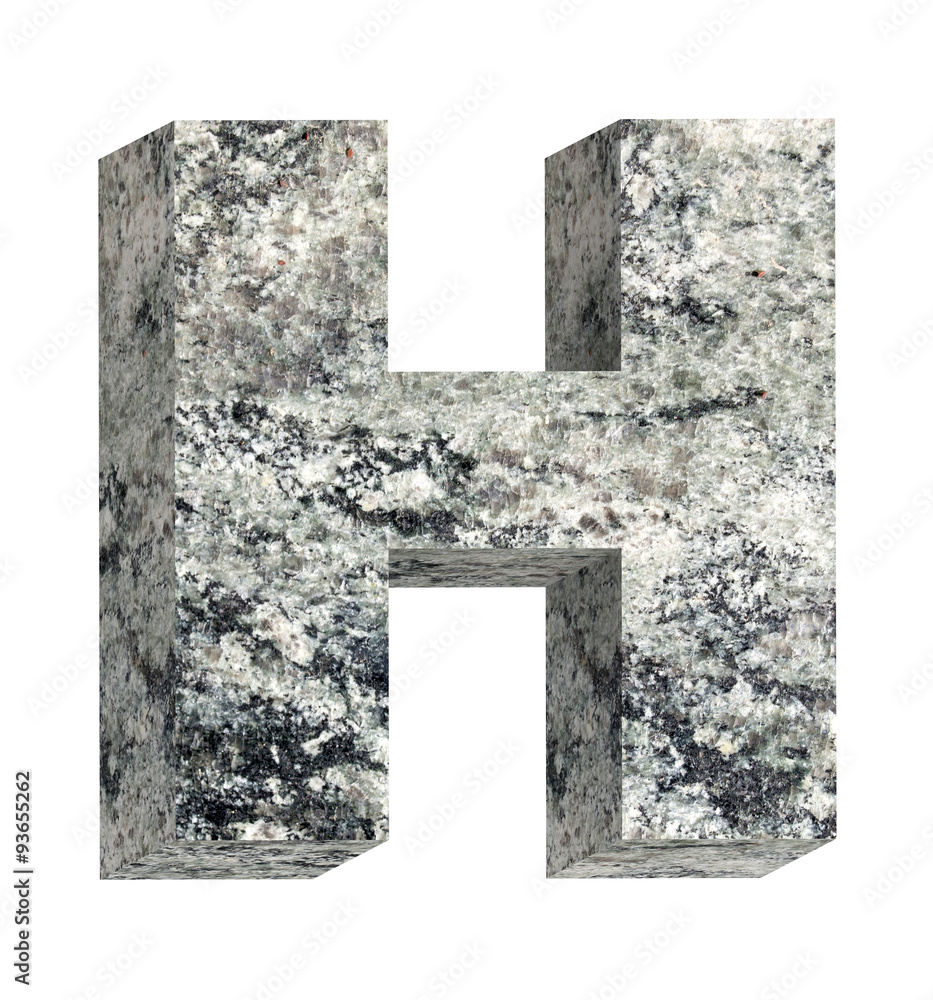 Fototapete one letter from granite alphabet set isolated over white. computer generated 3d photo rendering.