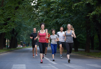 people group jogging