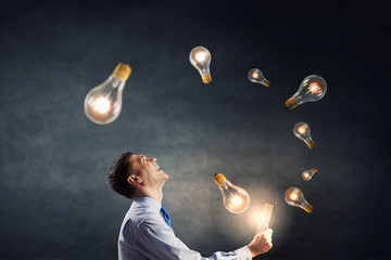 Businessman with tablet