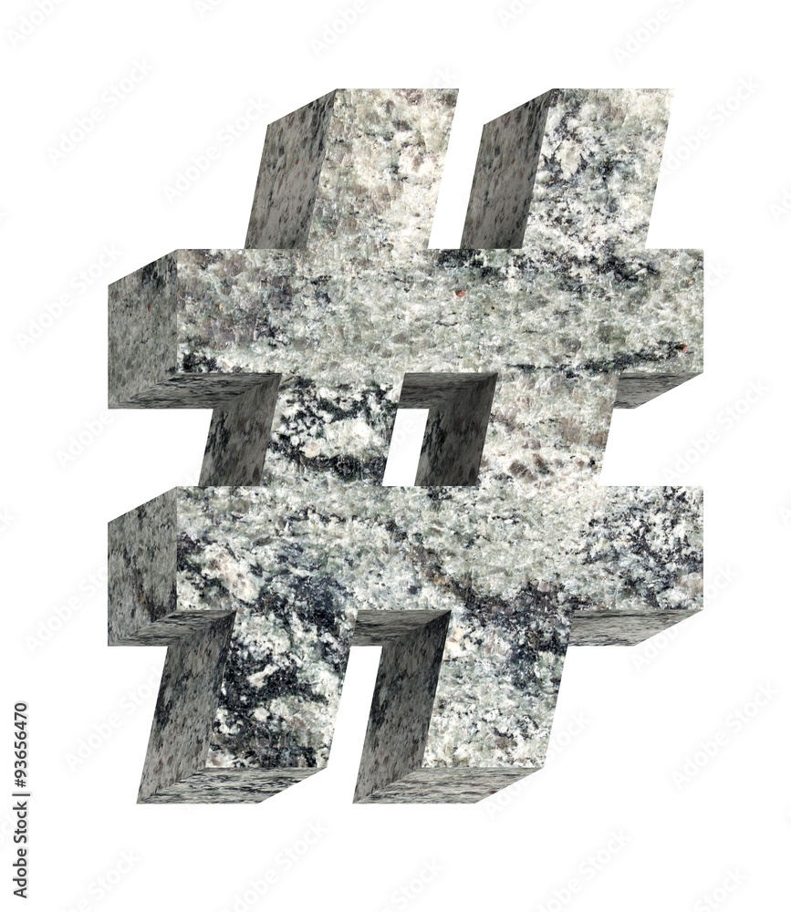 Fototapete sign from granite alphabet set isolated over white. computer generated 3d photo rendering.