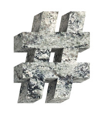 Obraz premium Sign from granite alphabet set isolated over white. Computer generated 3D photo rendering.