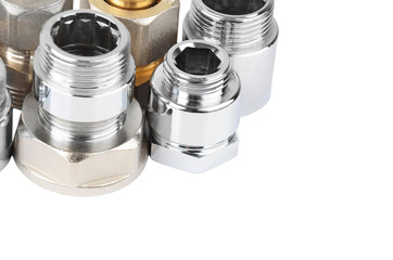 Set of plumbing fitting, isolated on white background