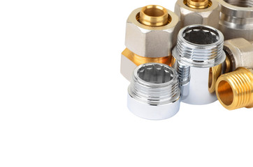 Set of plumbing fitting, isolated on white background