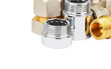 Set of plumbing fitting, isolated on white background