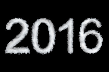 New Year 2016, smoke style digits