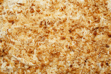 walnut with cream closeup background