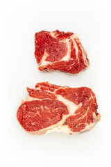 fresh raw meat on white background