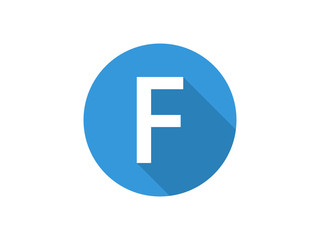 F Letter Flat Circle Icon