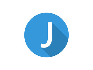 J Letter Flat Circle Icon