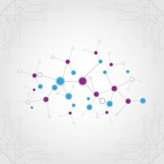 abstract connection with circuit background.illustration vector
