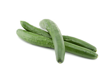 fresh raw zucchini isolated white background