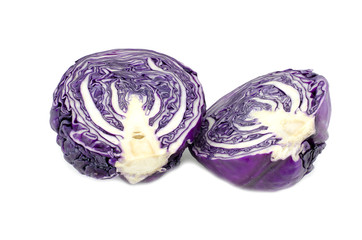 Obraz premium purple cabbage isolated white background