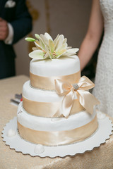 white multi level wedding cake